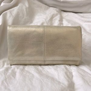 HOBO champagne gold leather wallet